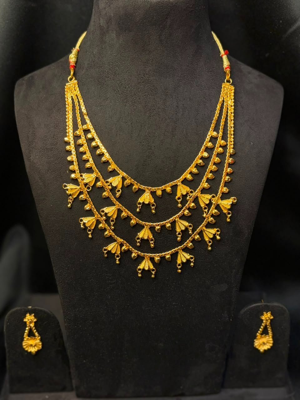 3-layer long necklace set