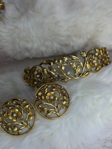 Pushpavalli pearl choker (antique polish)