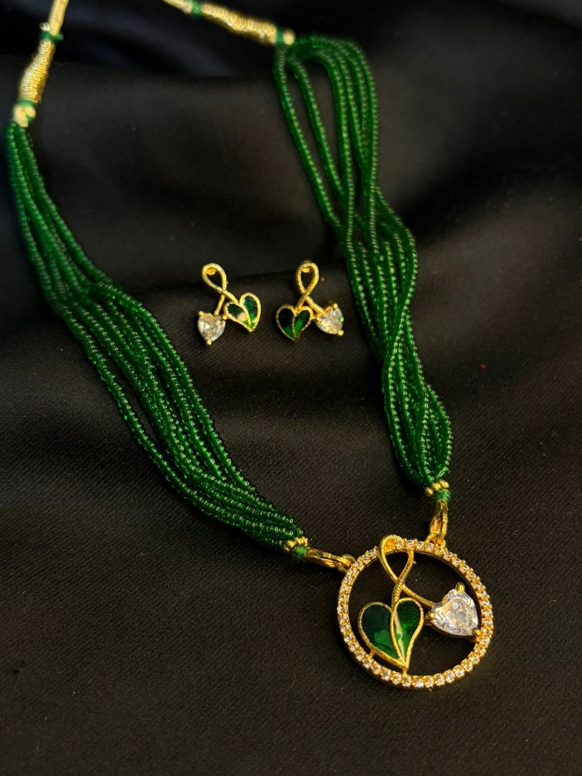 Leaf of Love Pendant Set (Green)