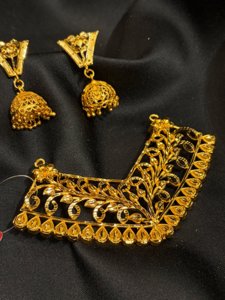 Gold Temple Pendant Set