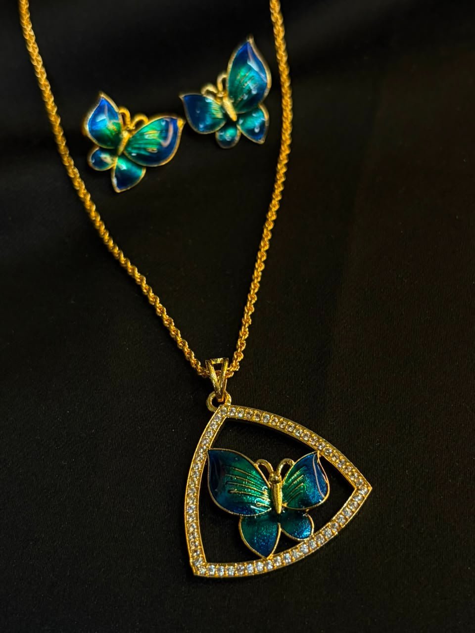 Blue Mina Butterfly Pendant