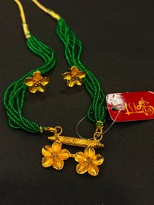Duel Flower Charm Pendant Set