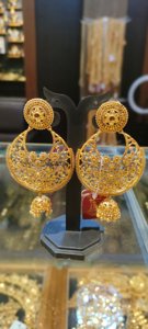 Gold Jhumka Earrings