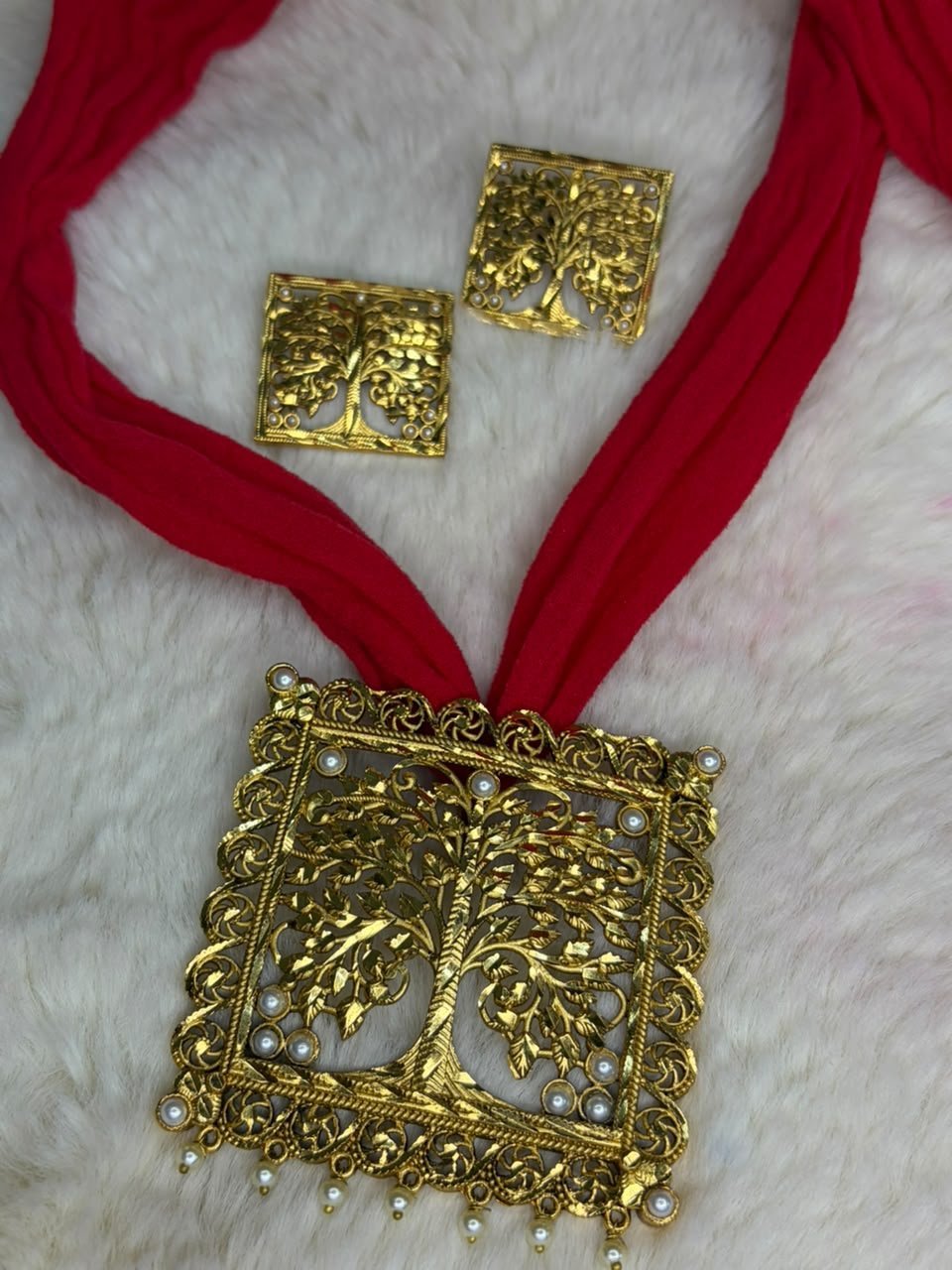 Square tree pendant(Antique polish)