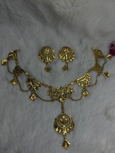 Sunflower drop sleek necklace(antique)