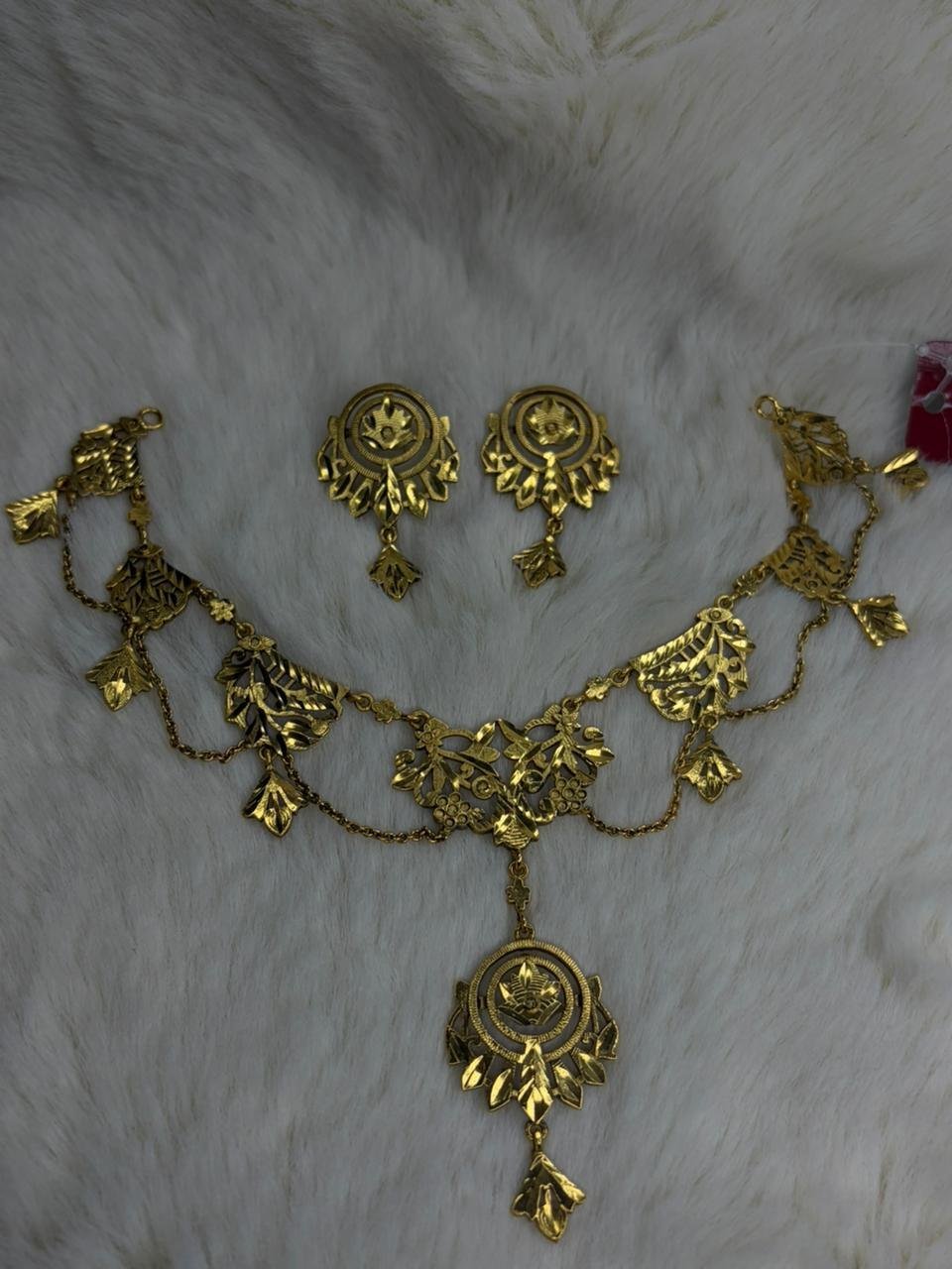Sunflower drop sleek necklace(antique)