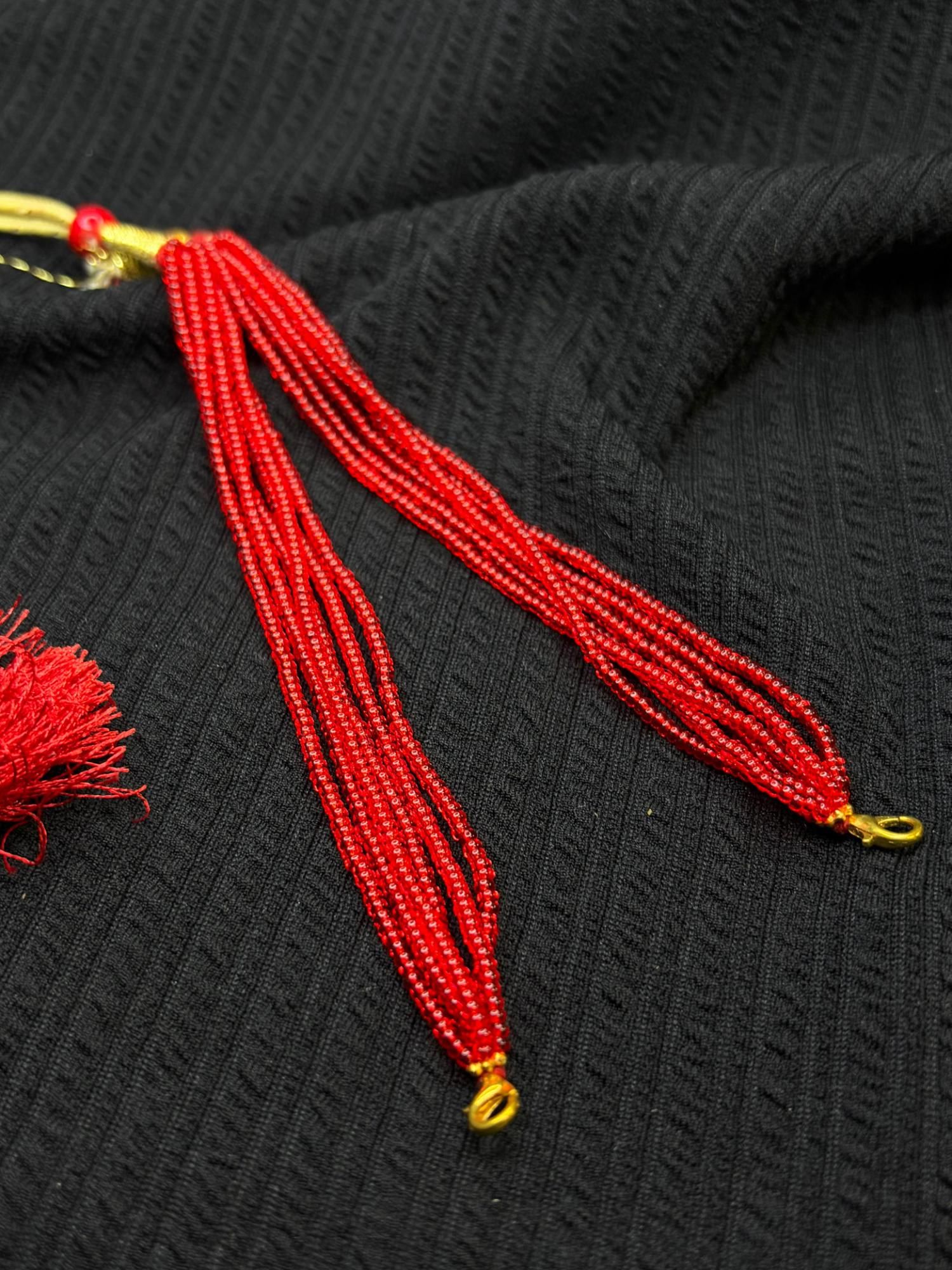 Red chini beads tassel