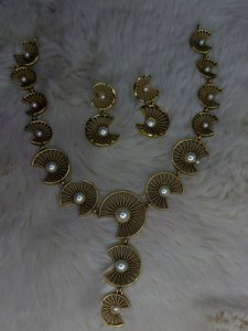 Nova pearl necklace set(antique polish)