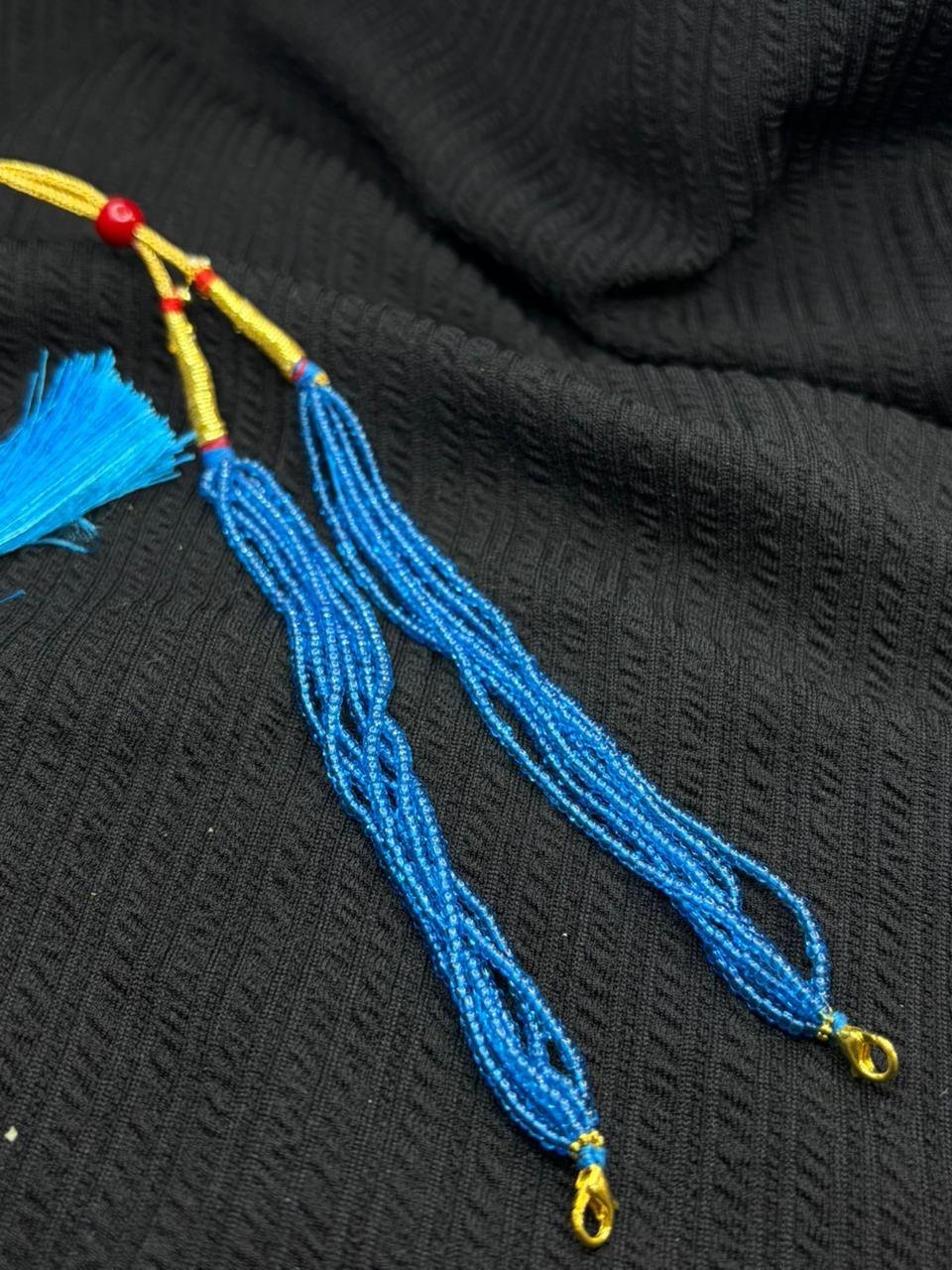 Sky blue chini beads tassel