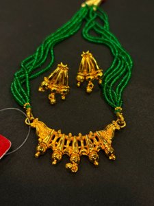 Laxmi Temple Pendant Set