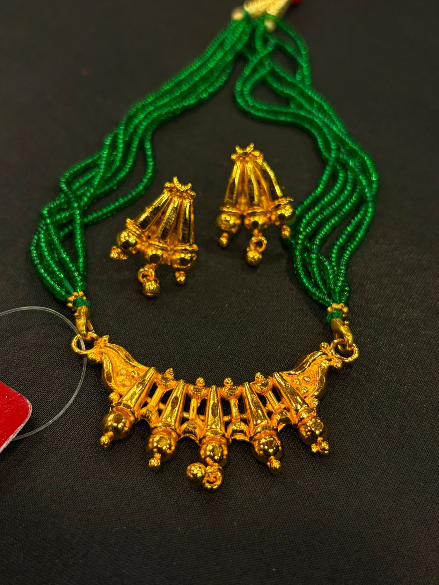 Laxmi Temple Pendant Set