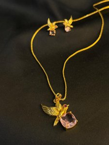 Phoenix bird pendant (pink)