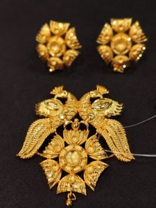 Nakshi Peacock Pendant Set