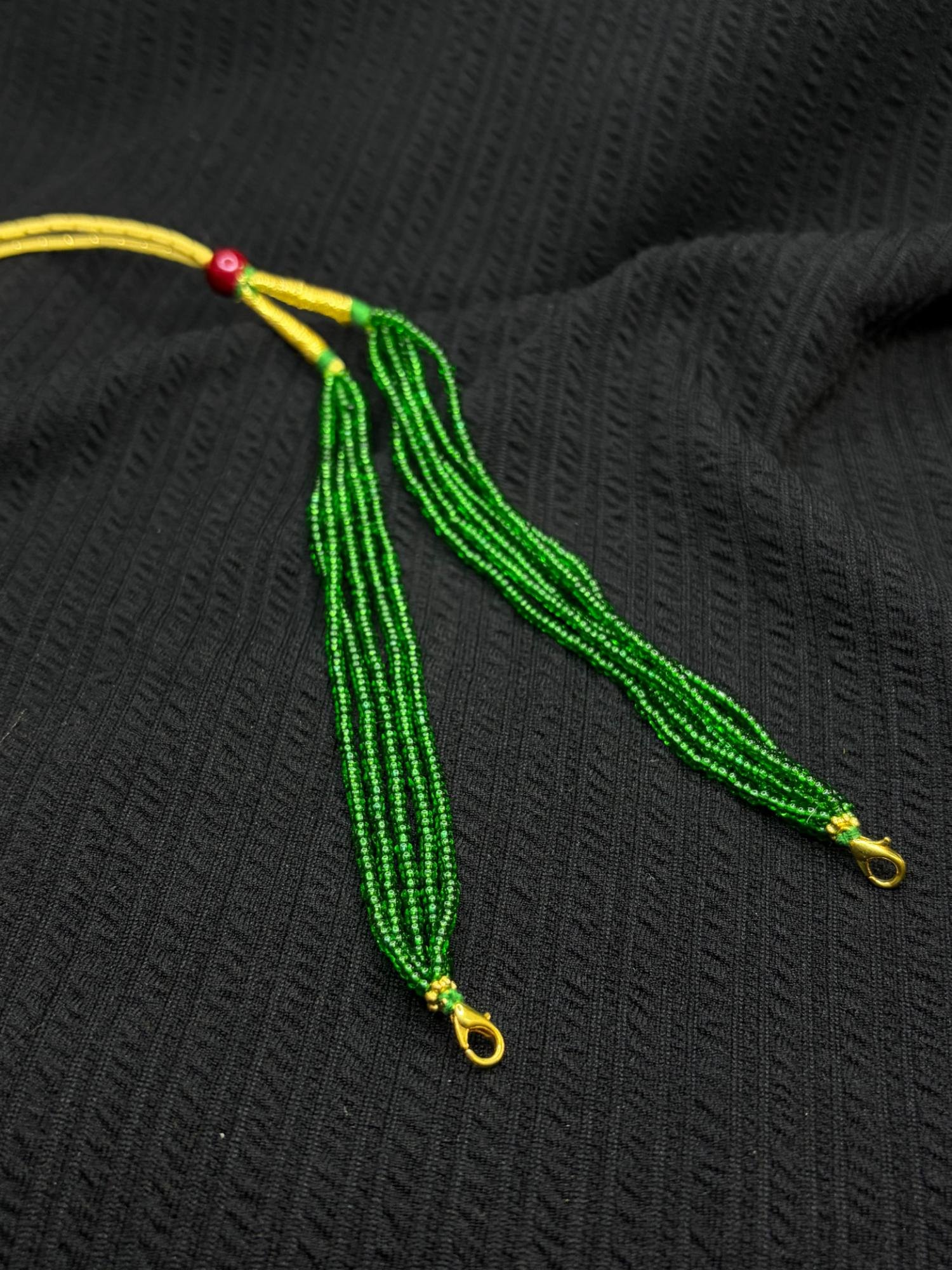 Green chini beads tassel