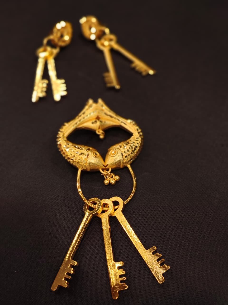 Royal Lock & Key Pendant Set