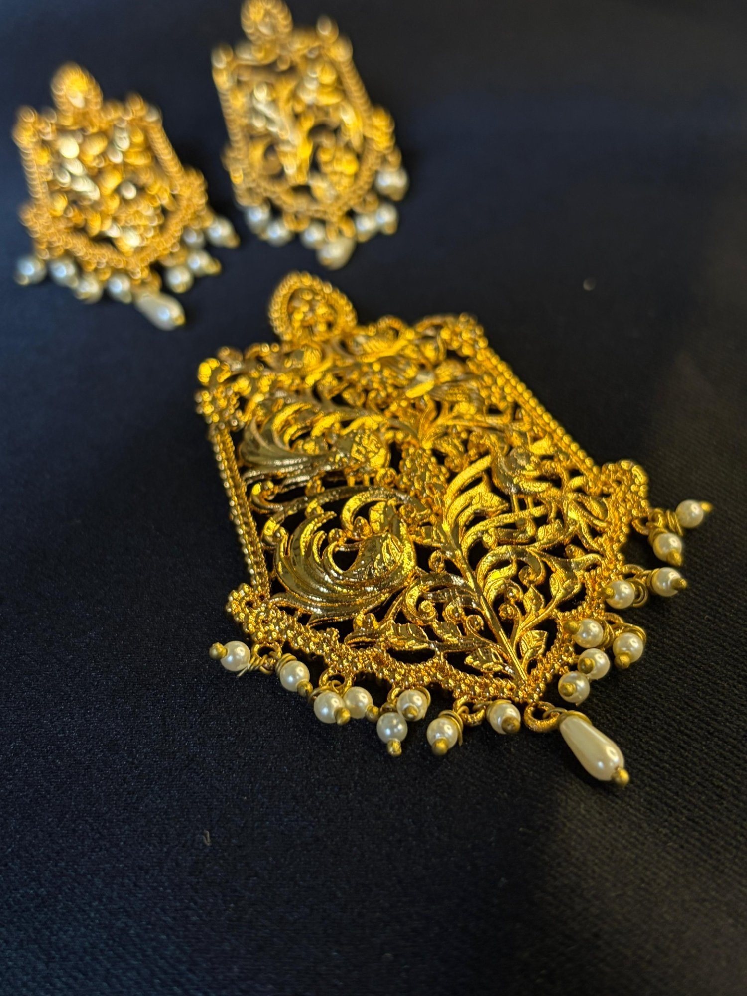 Gold-Plated Small Mayurika pendant
