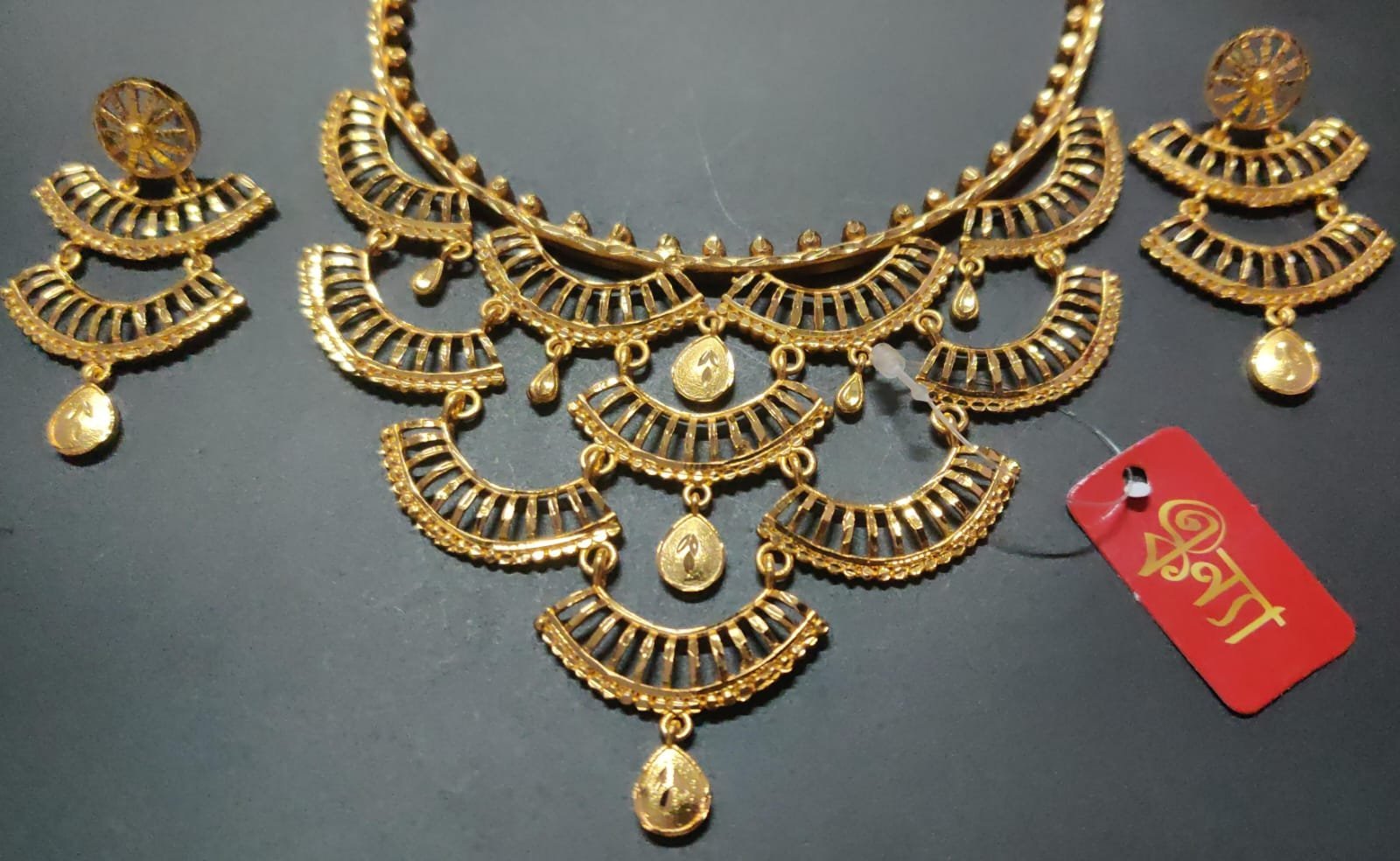 Layered Alpona necklace